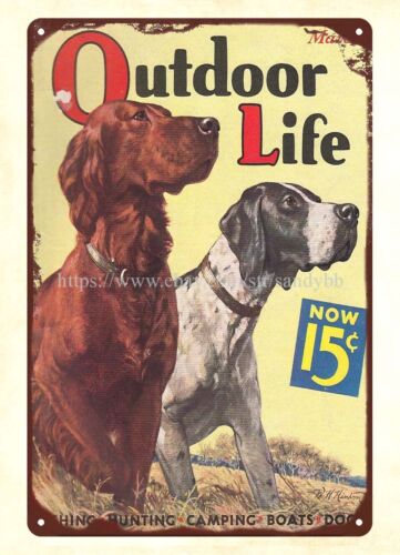 Hunting Dog Outdoor Shop - Placa de metal com capa de