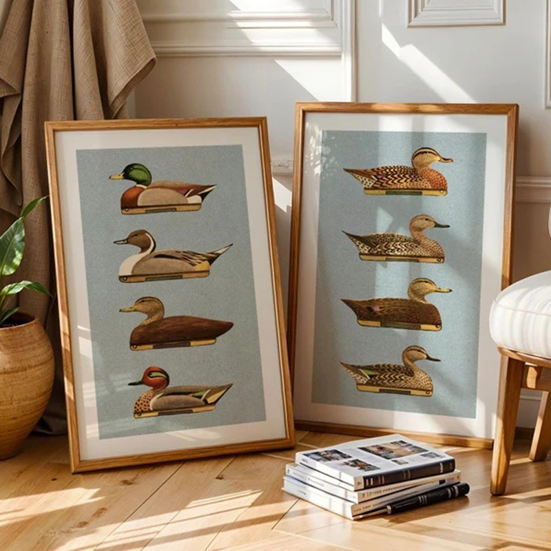 Outdoor Hunting Paintings - Retro pato imprime ao ar livre