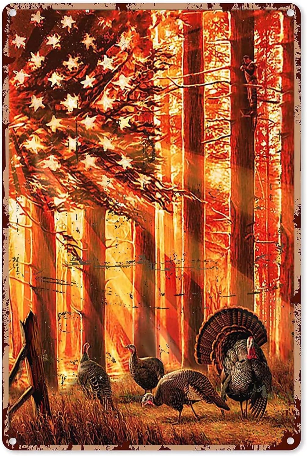 Outdoor Hunting Paintings - Placa de metal para caça, tema