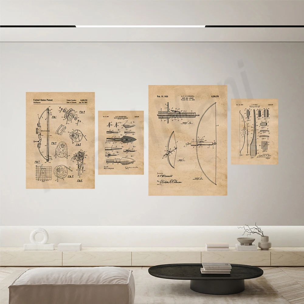 Impressão de patente de arco e - Outdoor Hunting Paintings avaliação e preço
