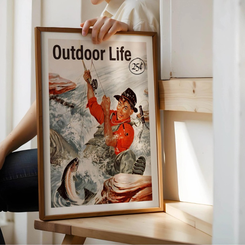Vintage pesca com mosca impres - Outdoor Hunting Paintings avaliação e preço