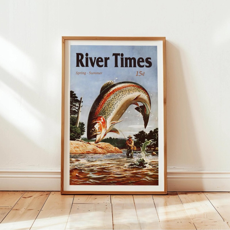Vintage pesca com mosca impres - Outdoor Hunting Paintings avaliação e preço