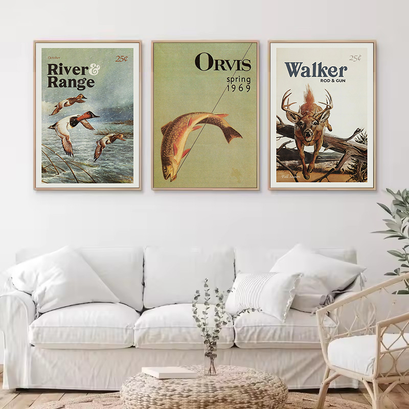Retro vida selvagem ao ar livr - Outdoor Hunting Paintings avaliação e preço