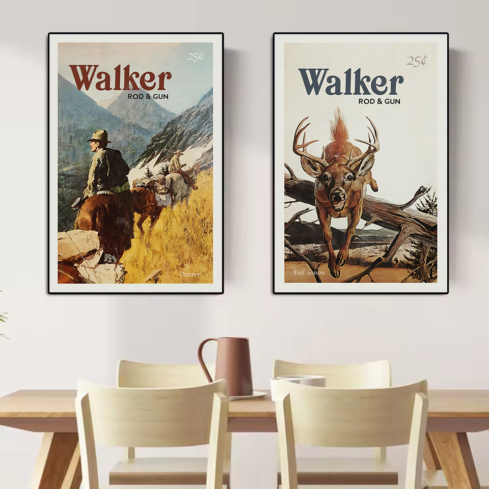 Retro vida selvagem ao ar livr - Outdoor Hunting Paintings avaliação e preço