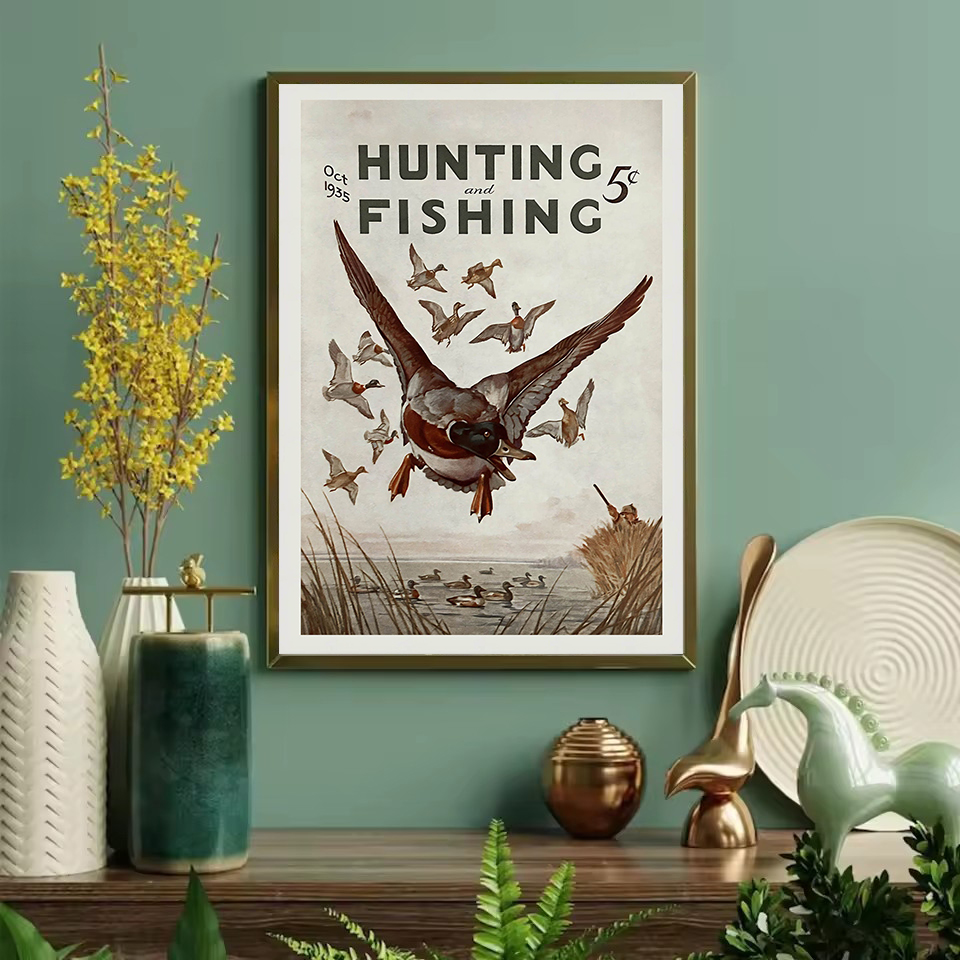 Retro vida selvagem ao ar livr - Outdoor Hunting Paintings avaliação e preço
