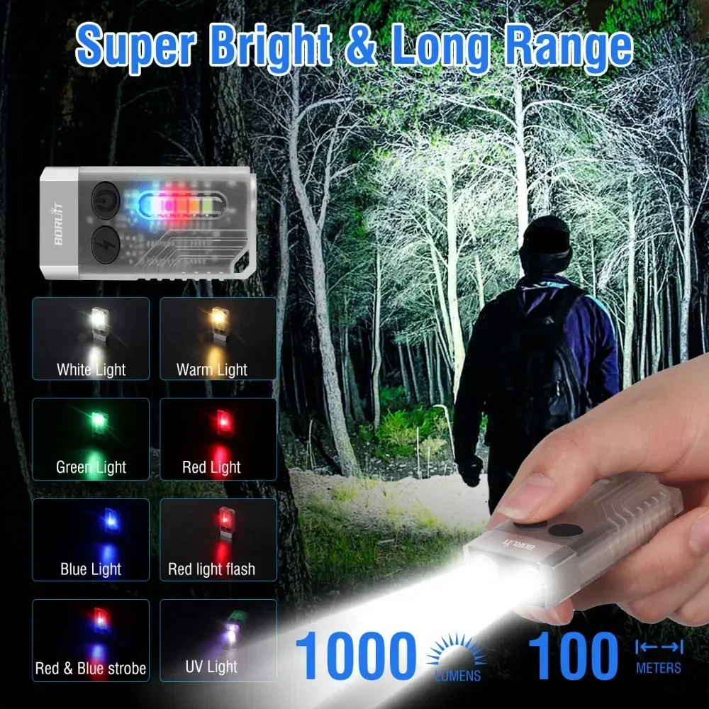 Boruit v10 chaveiro uv led edc - Outdoor Hunting Lights avaliação e preço
