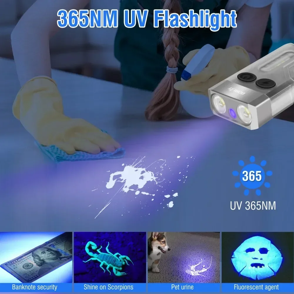 Boruit v10 chaveiro uv led edc - Outdoor Hunting Lights avaliação e preço