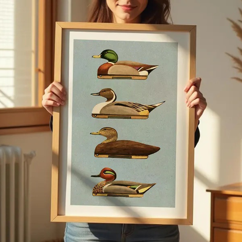 Retro pato imprime ao ar livre - Outdoor Hunting Paintings avaliação e preço